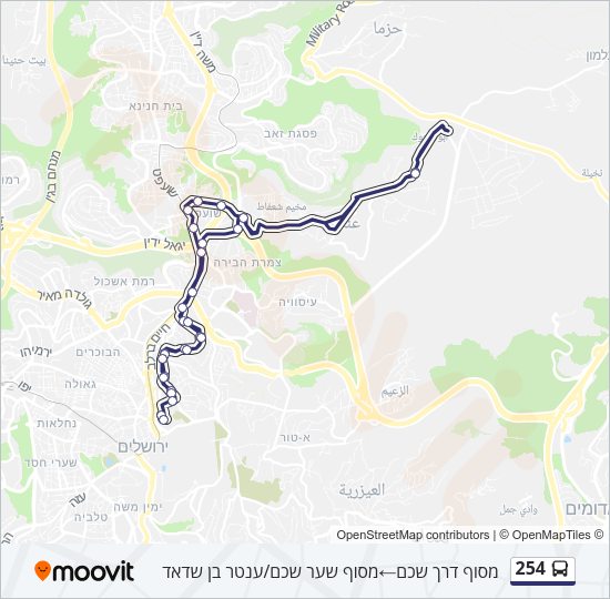 254 Bus Line Map