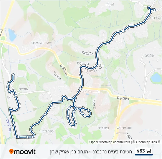 83א Bus Line Map