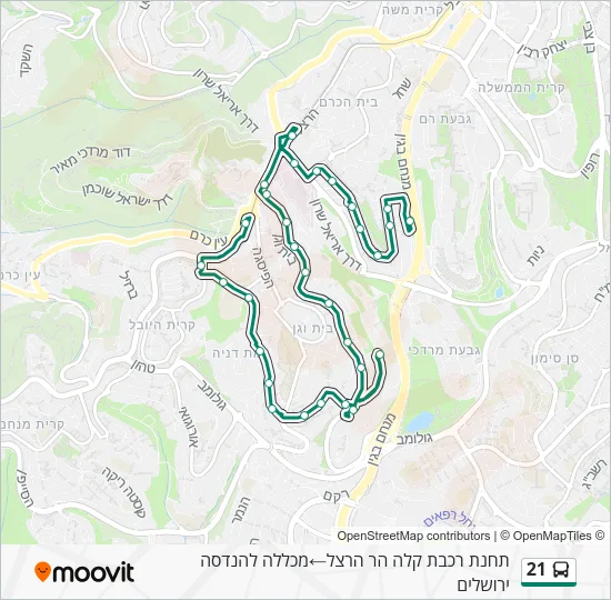 21 Bus Line Map