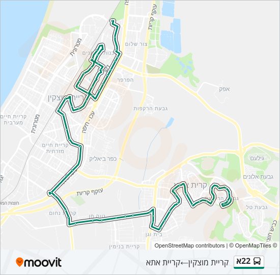 22א bus Line Map