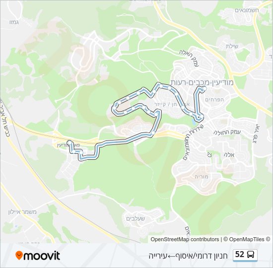 Автобус 52: карта маршрута