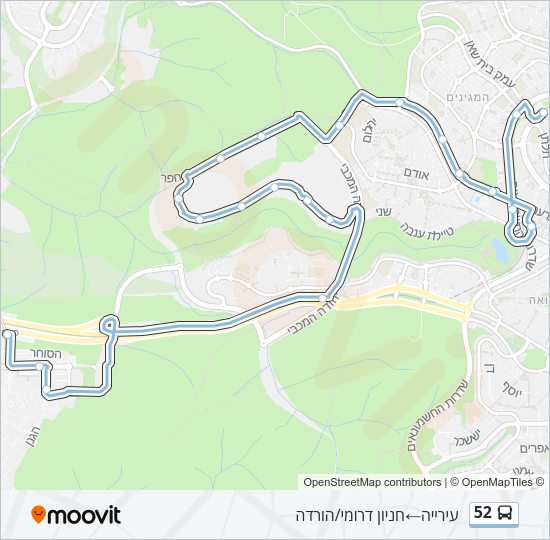 Автобус 52: карта маршрута