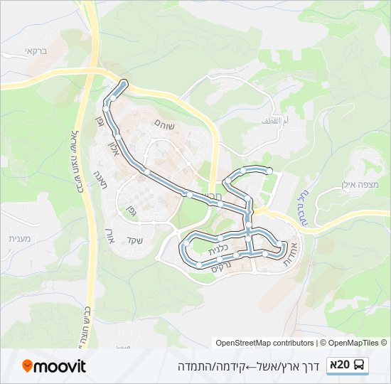 20א bus Line Map
