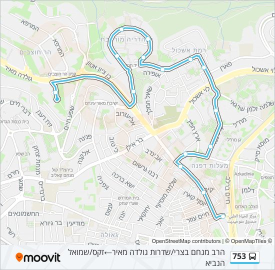 753 bus Line Map