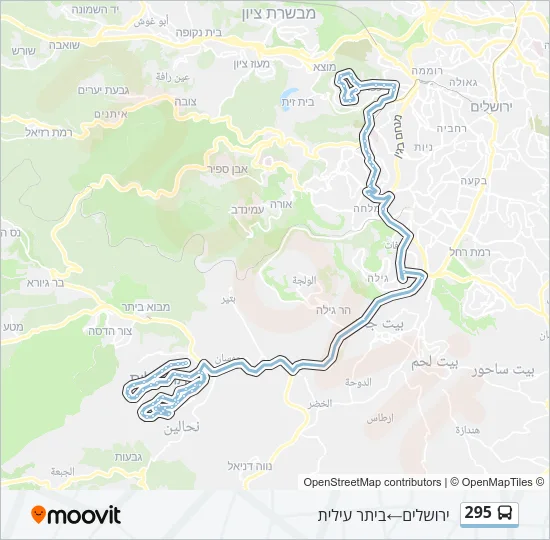 295 Bus Line Map