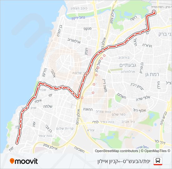 Автобус סבבוס אדום: карта маршрута