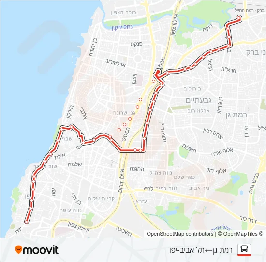 סבבוס אדום Bus Line Map