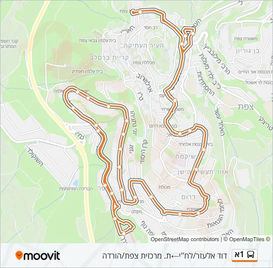 1א Bus Line Map