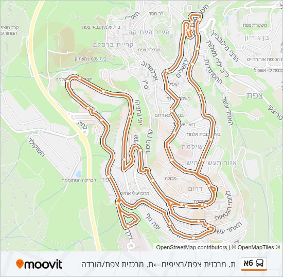 6א bus Line Map