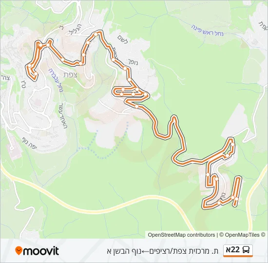Автобус 22א: карта маршрута