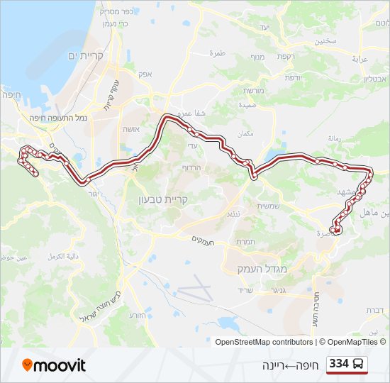 334 Bus Line Map