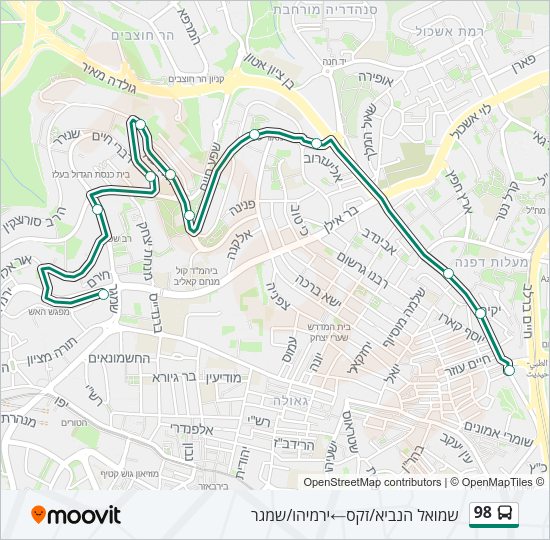 98 Bus Line Map