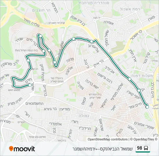 98 Bus Line Map
