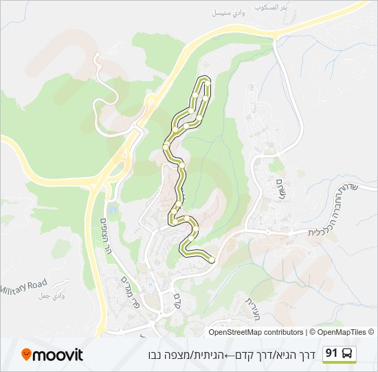 91 Bus Line Map