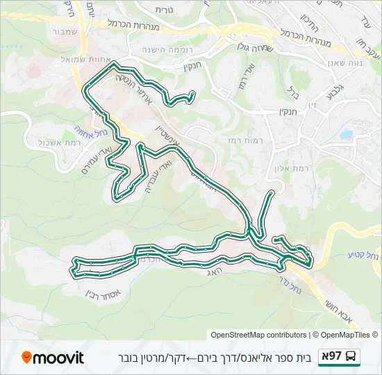 Автобус 97א: карта маршрута