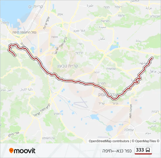 333 Bus Line Map