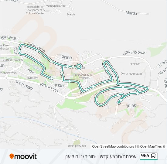 Автобус 965: карта маршрута
