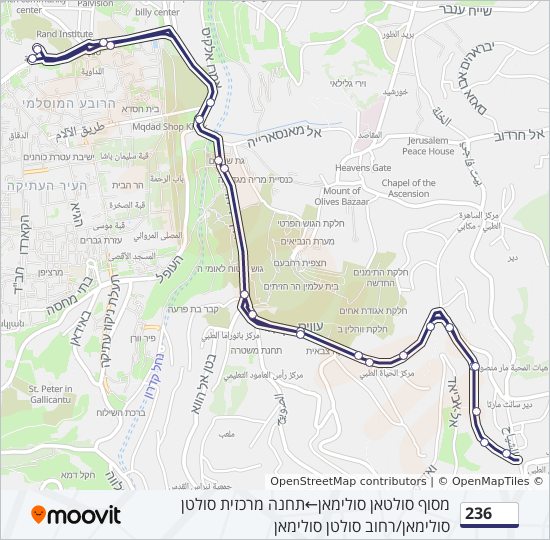 מפת המסלול של קו  236