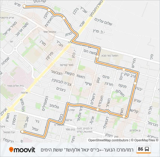 86 bus Line Map