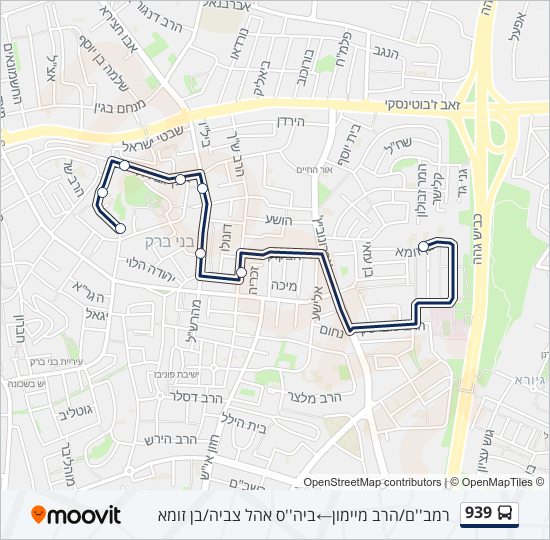 Автобус 939: карта маршрута