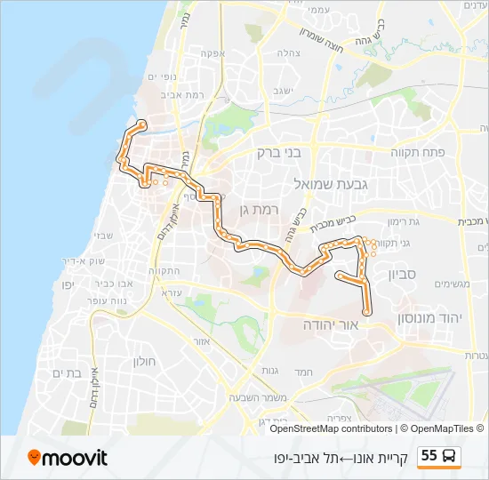 55 Bus Line Map