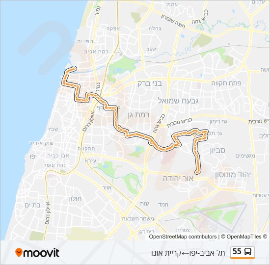 55 Bus Line Map
