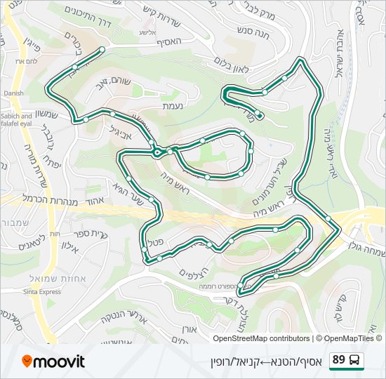 89 Bus Line Map