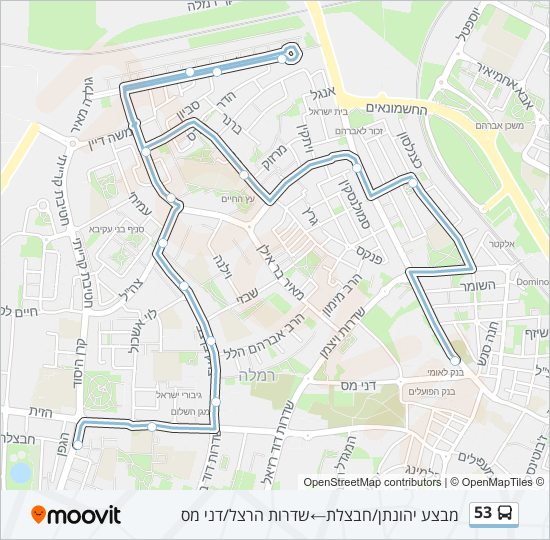 53 bus Line Map