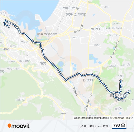 Автобус 793: карта маршрута