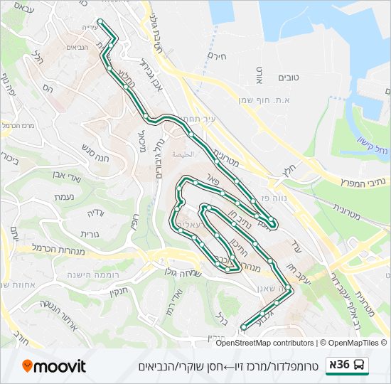 36א Bus Line Map