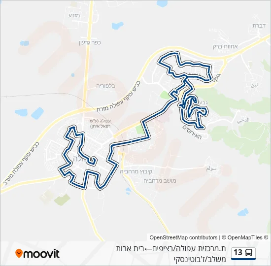 13 Bus Line Map