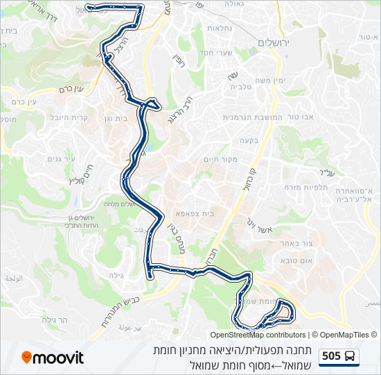 505 bus Line Map