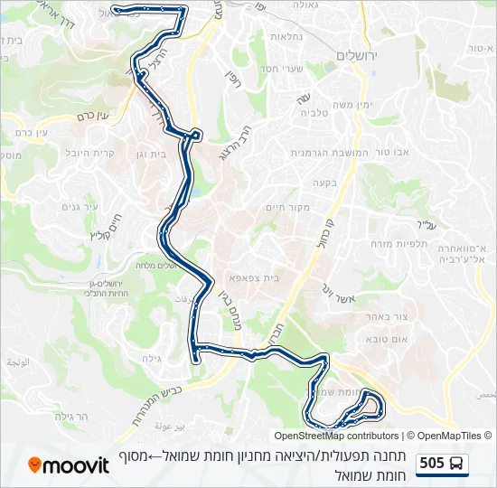 505 Bus Line Map