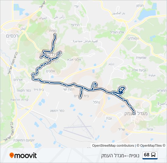 Автобус 68: карта маршрута