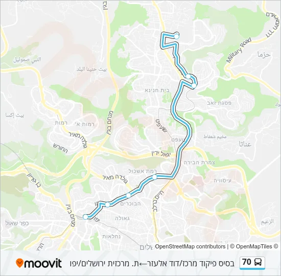 70 Bus Line Map