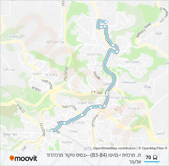70 Bus Line Map