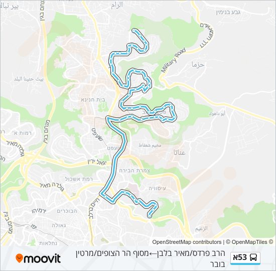 53א bus Line Map