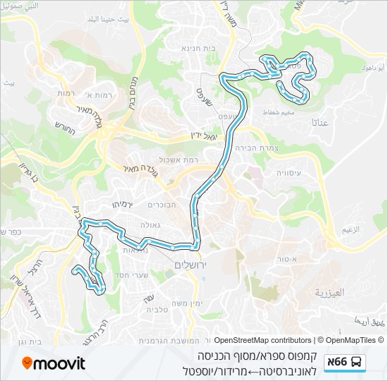 66א bus Line Map