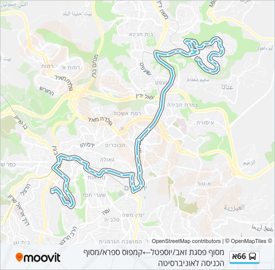66א bus Line Map