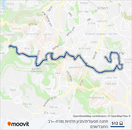 Автобус 512: карта маршрута