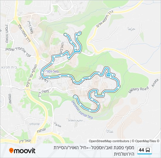 44 bus Line Map