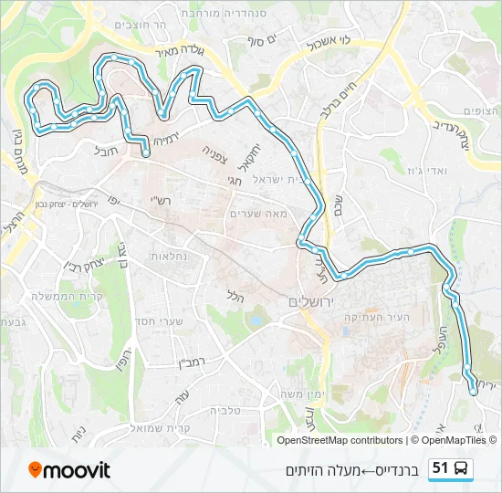 51 Bus Line Map