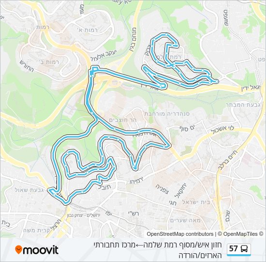57 Bus Line Map
