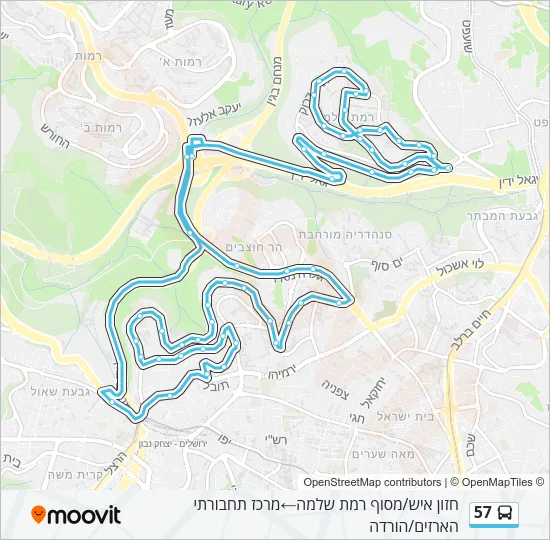 57 Bus Line Map