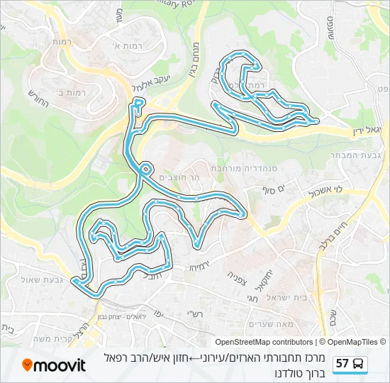 57 Bus Line Map