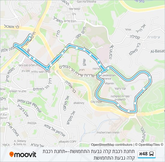 Автобус 48א: карта маршрута