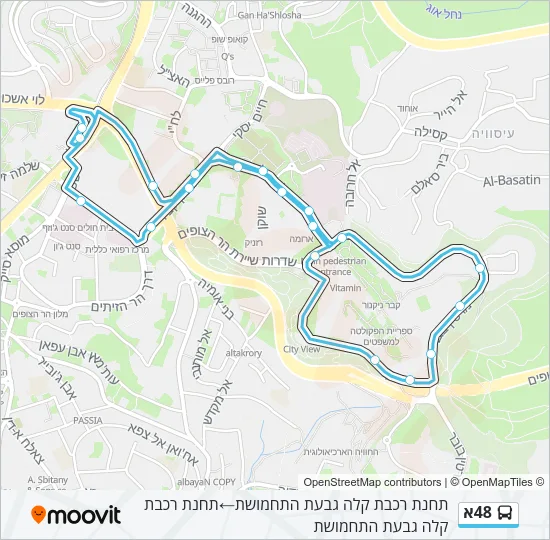Автобус 48א: карта маршрута