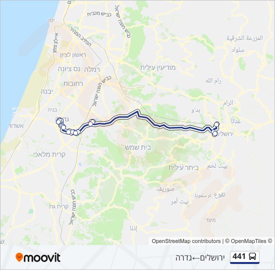 מפת המסלול של קו  441