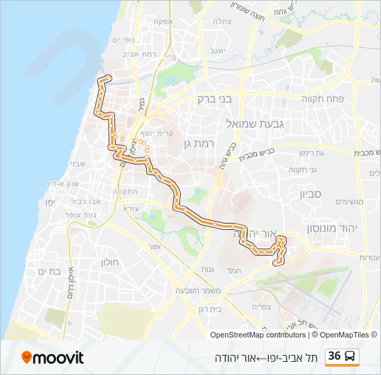36 Bus Line Map