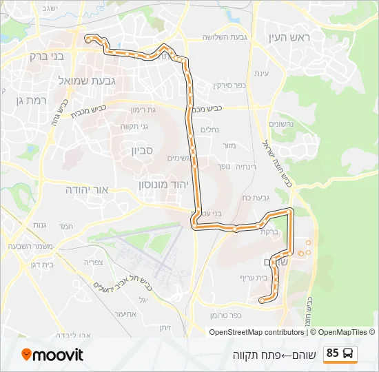 85 Bus Line Map